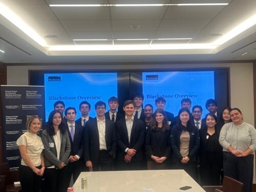 Students with former Hoyas at Blackstone